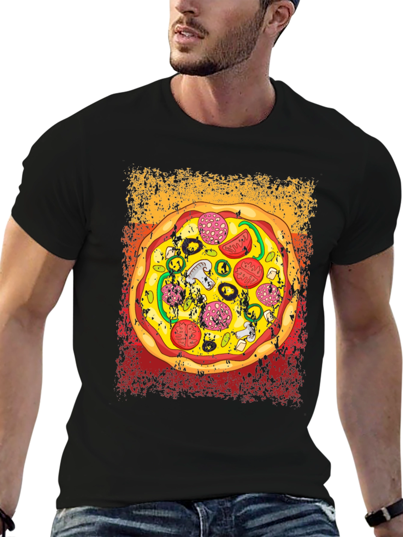 Pizza Graphic T-Shirt - Unisex Crew Neck Tee