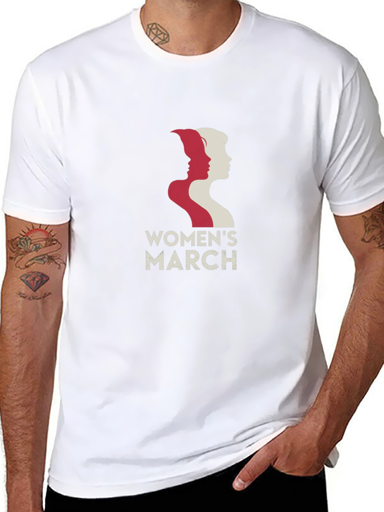 Womens March Graphic T-Shirt - Black