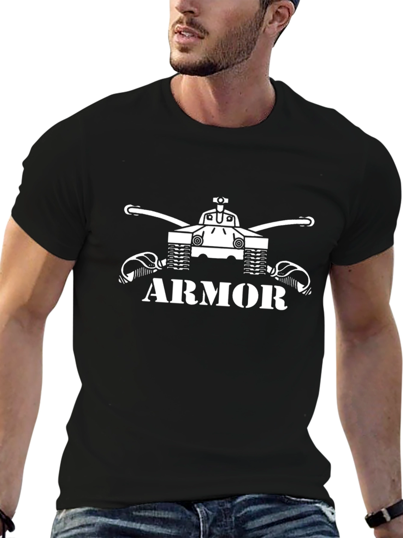 Armor Tank Graphic Tee - Military Style T-Shirt