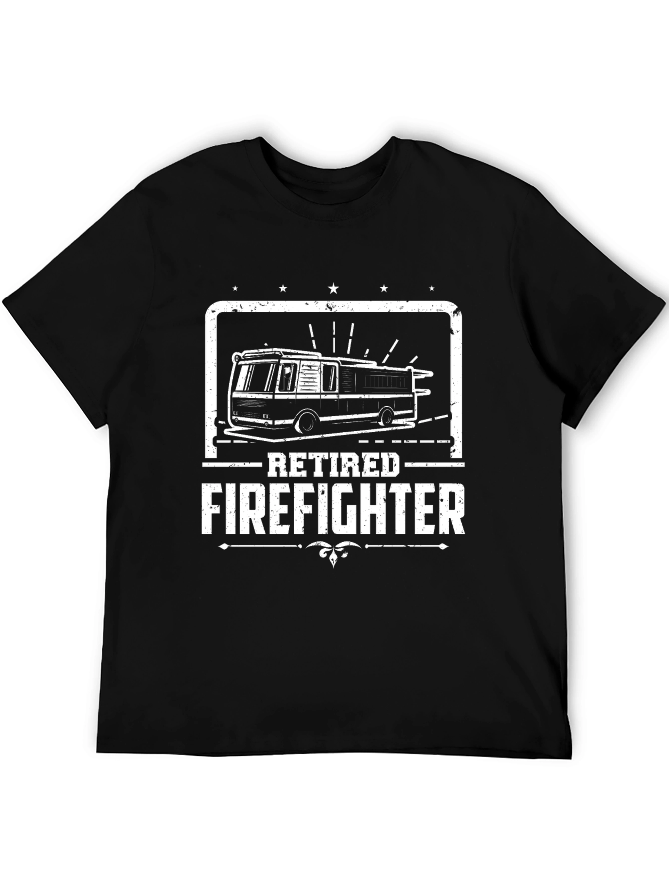 Retired Firefighter Graphic Tee - Black