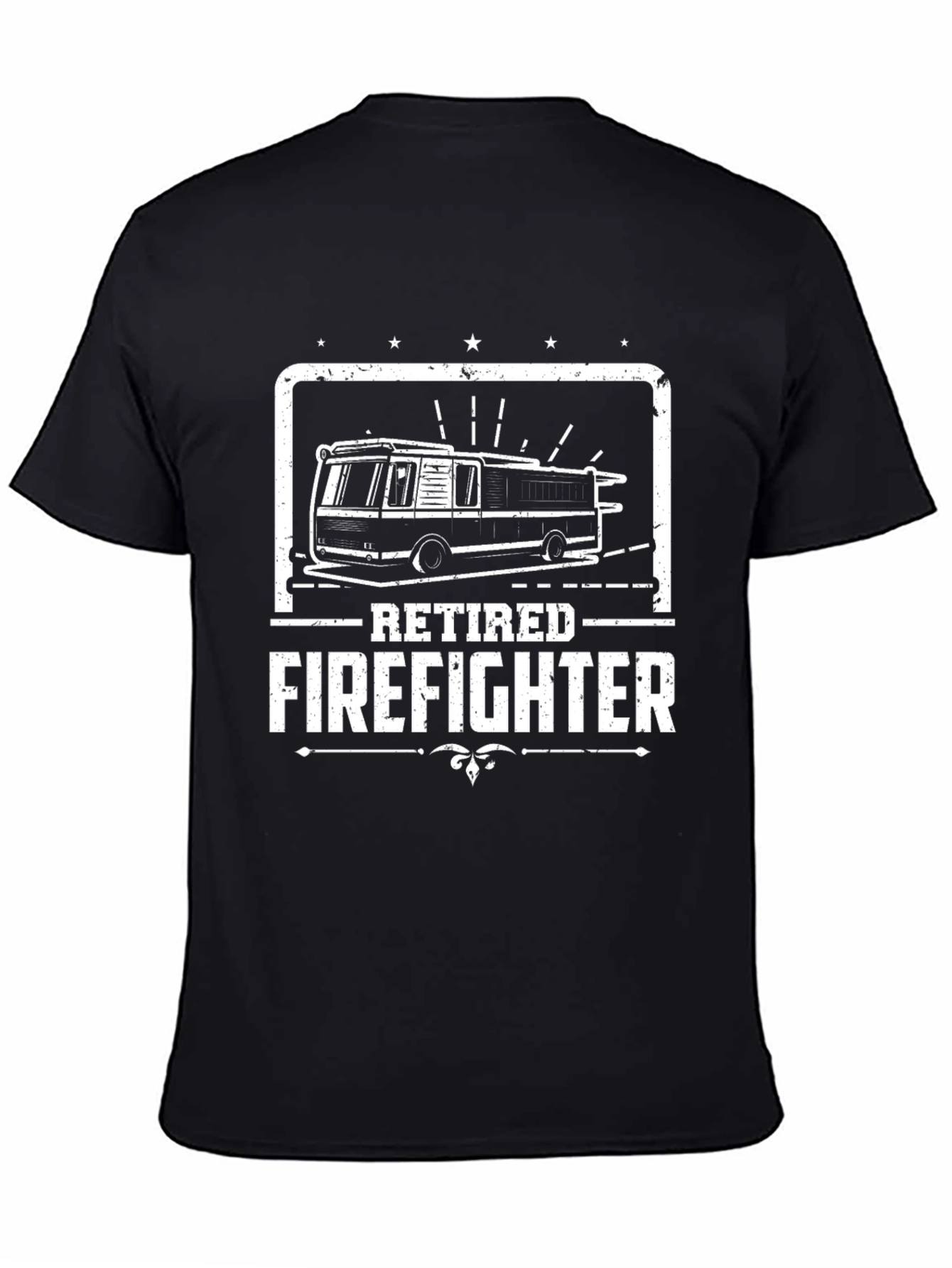 Retired Firefighter Graphic Tee - Black