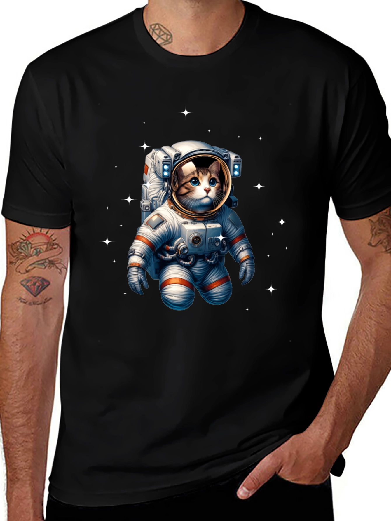 Astronaut Cat Graphic Tee - Space Kitty T-Shirt