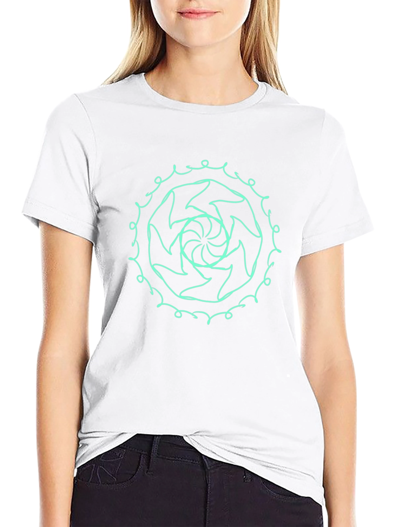 Abstract Swirl Graphic Tee - Stylish Black T-Shirt