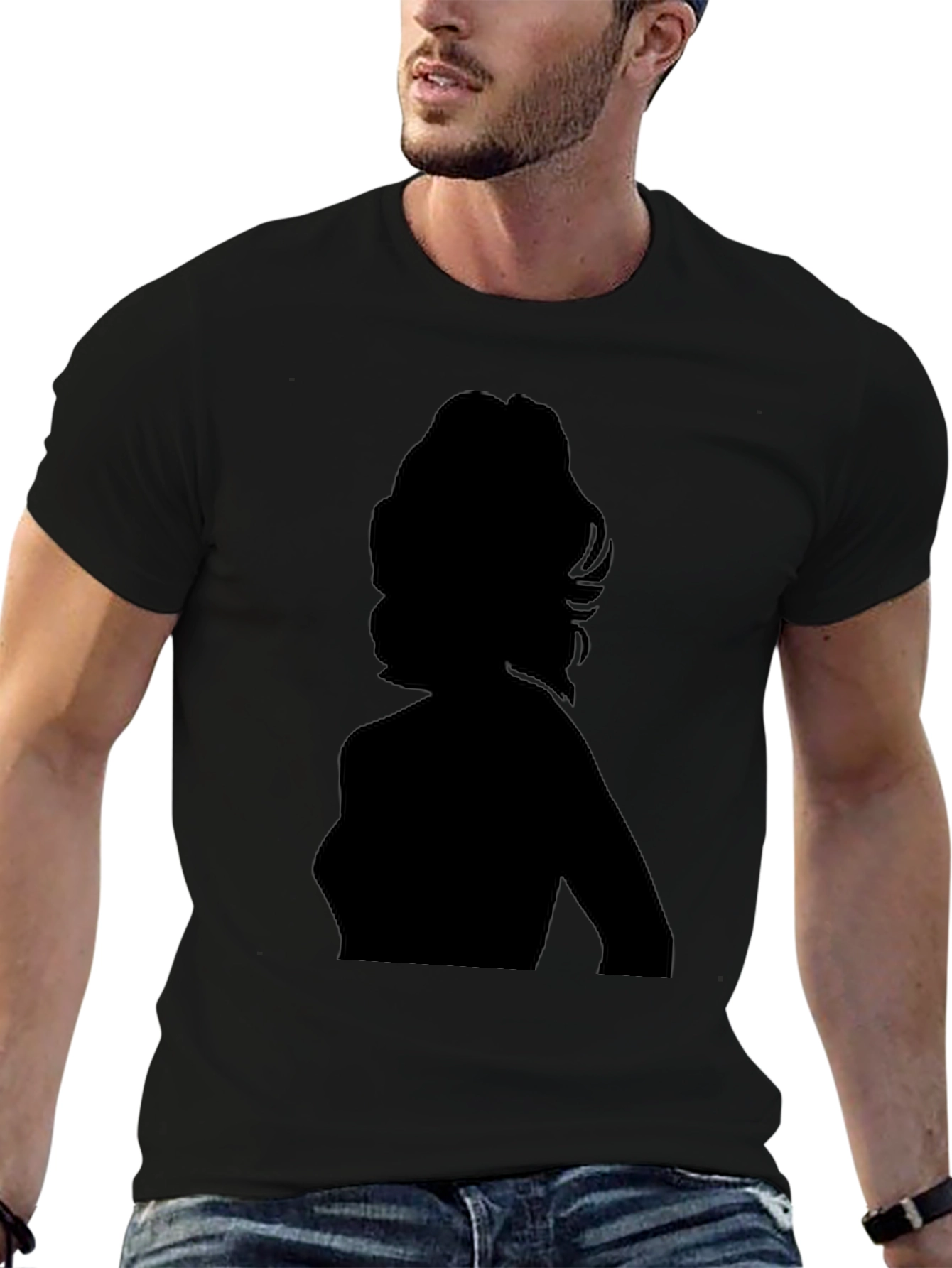 Silhouette Graphic Tee - Black Cotton T-Shirt