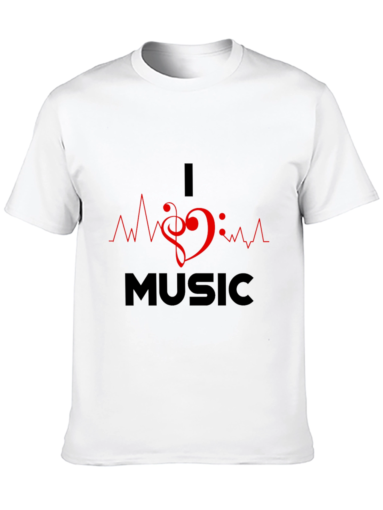 I Heart Music Graphic Black T-Shirt