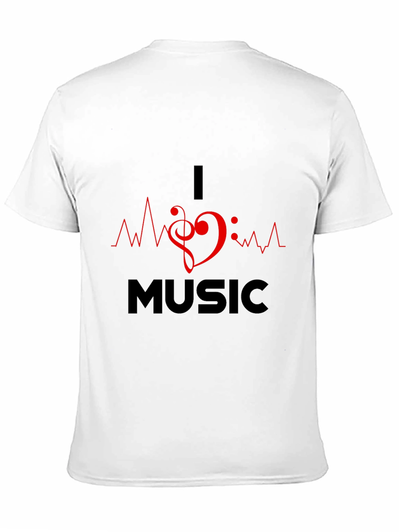 I Heart Music Graphic Black T-Shirt