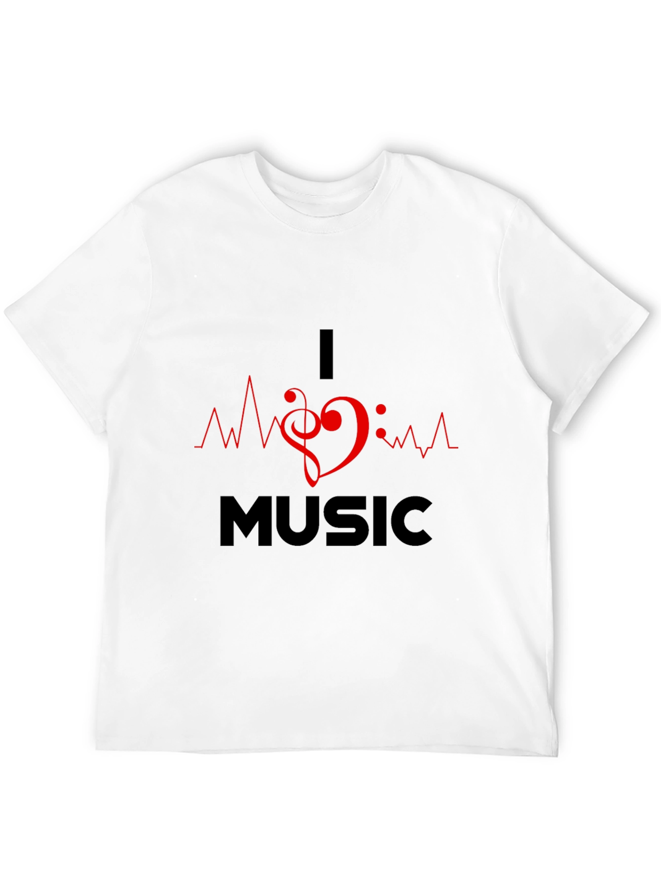 I Heart Music Graphic Black T-Shirt