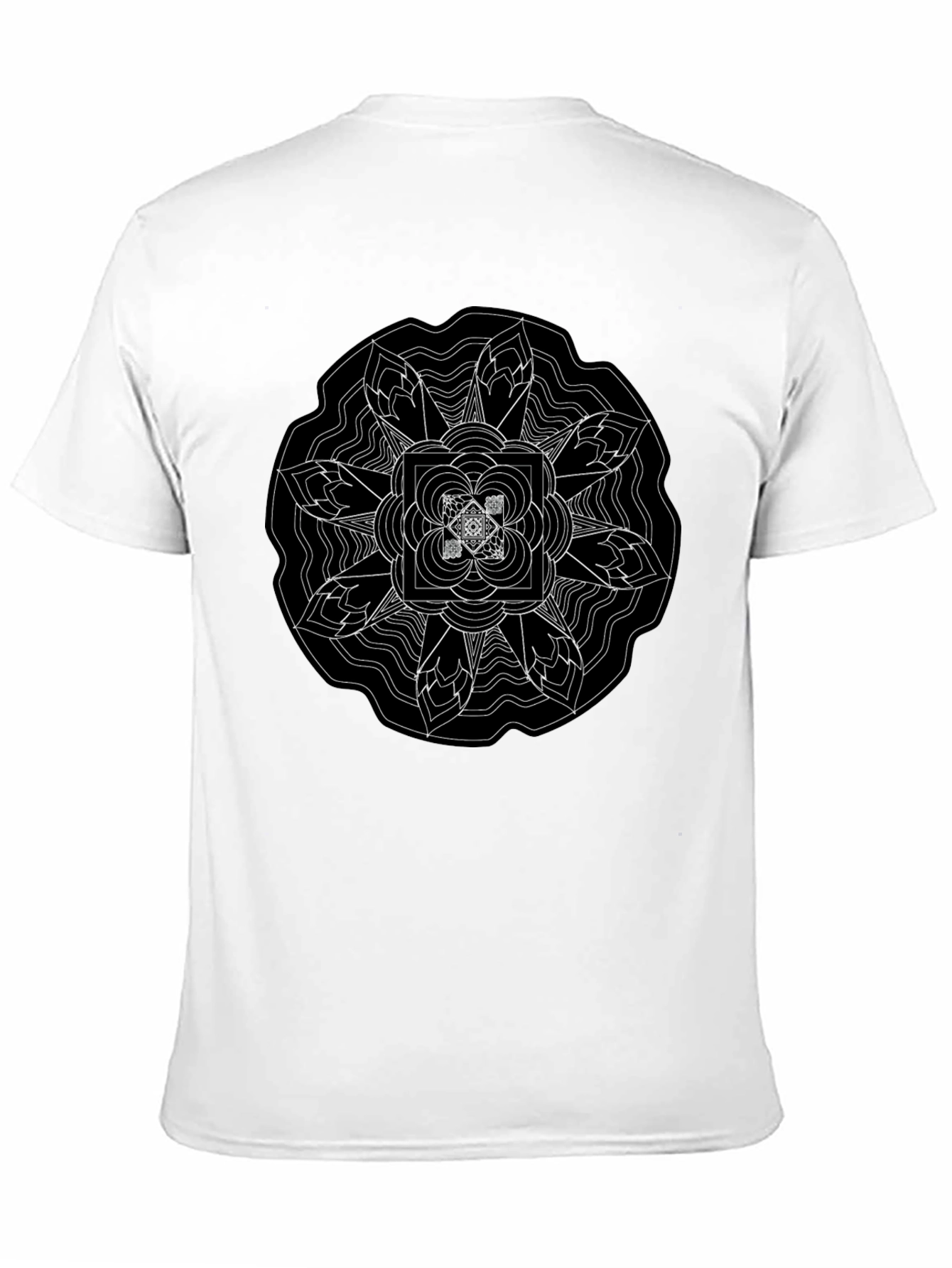 Geometric Mandala Graphic Black T-Shirt