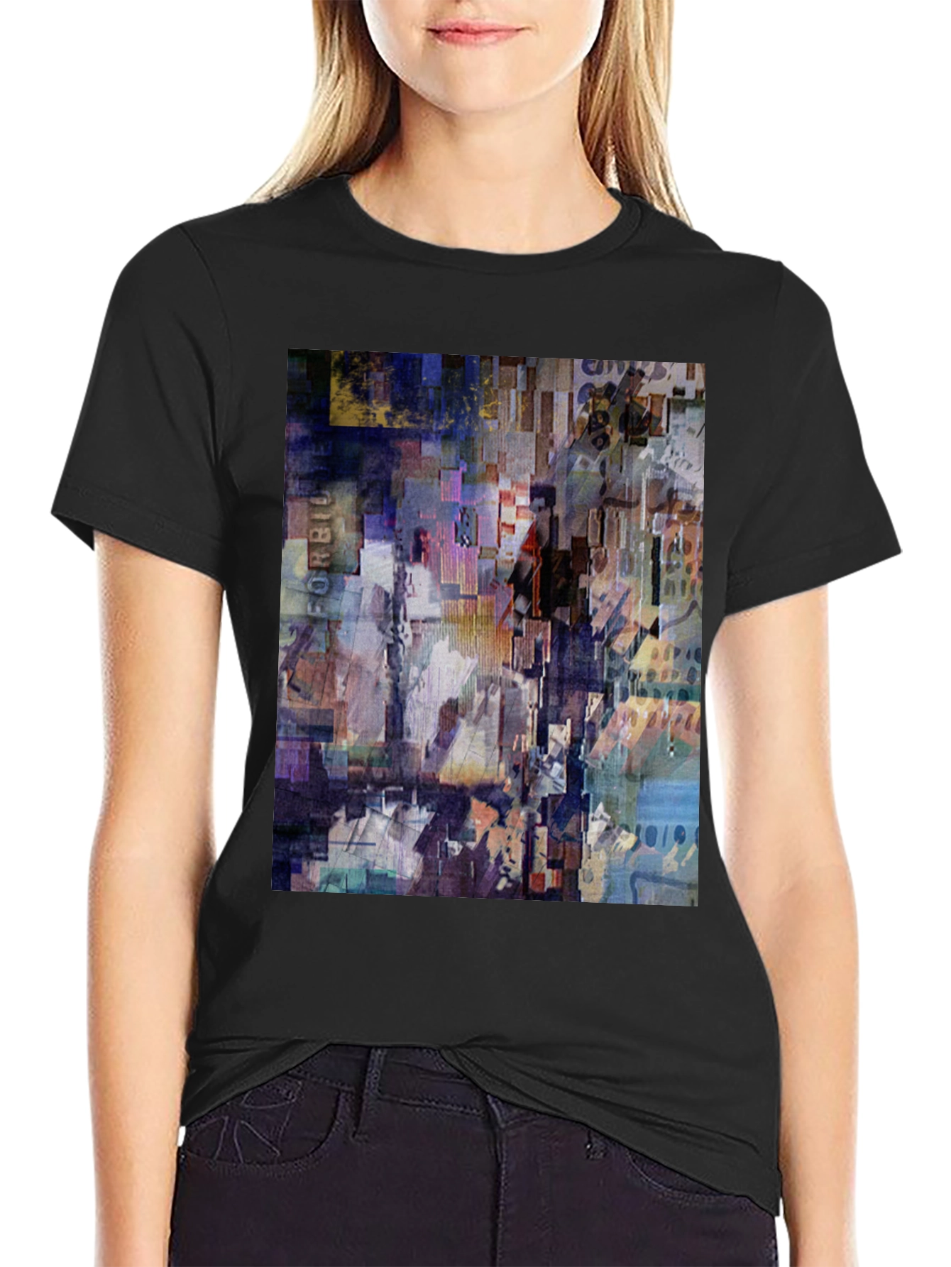 Abstract Art Print Black T-Shirt