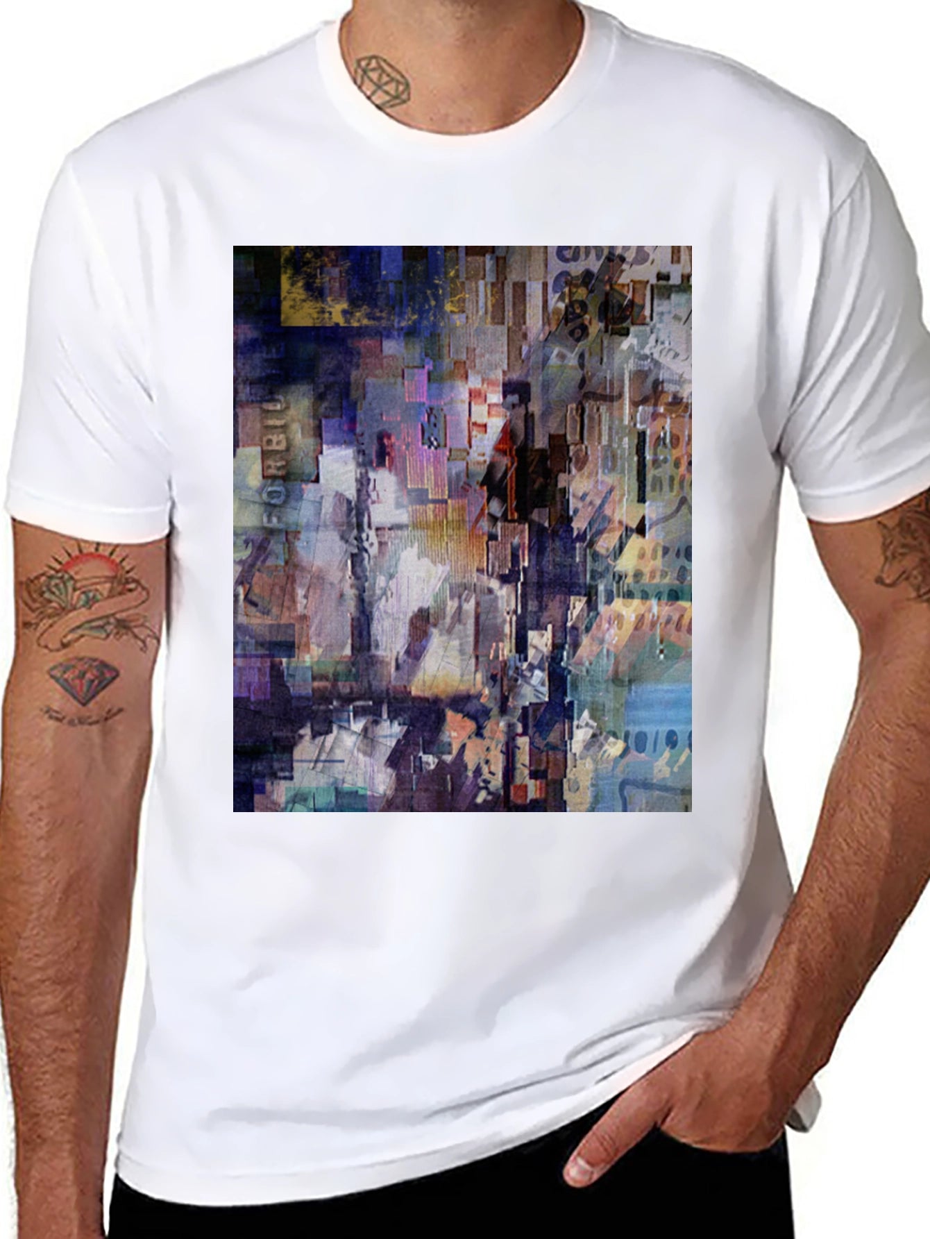 Abstract Art Print Black T-Shirt
