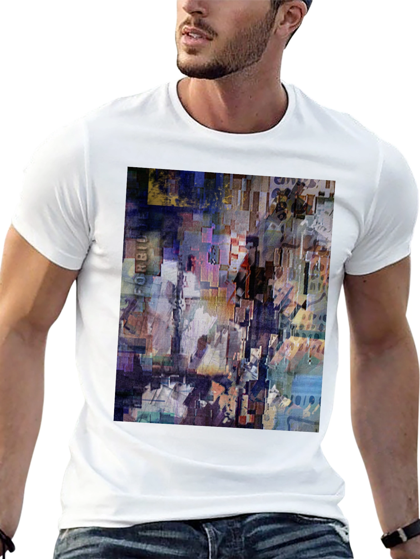 Abstract Art Print Black T-Shirt