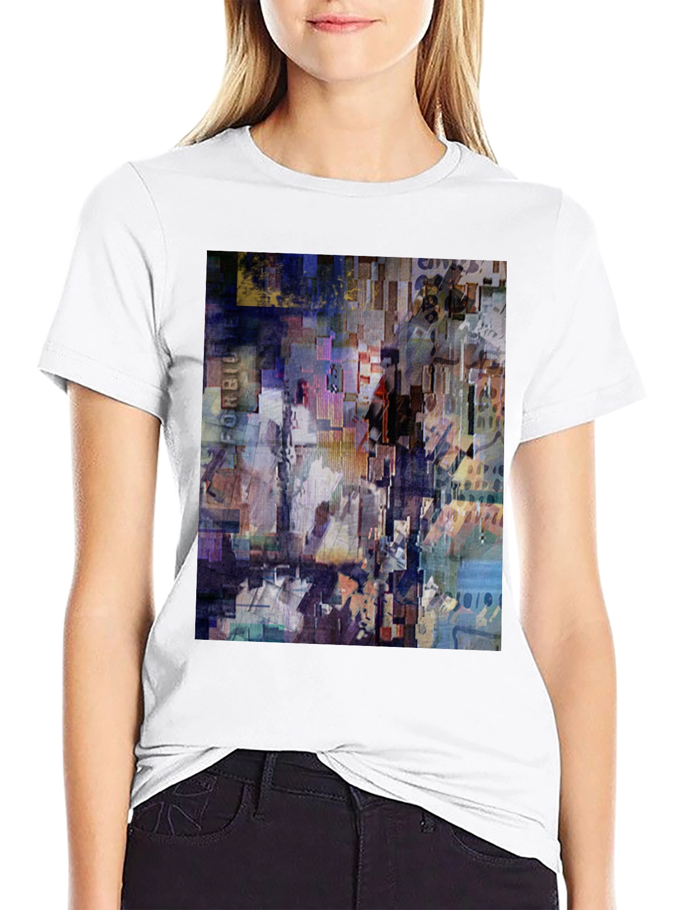 Abstract Art Print Black T-Shirt