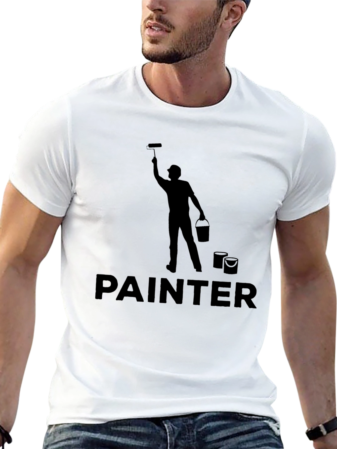 Painter Graphic T-Shirt - Black Crew Neck Tee