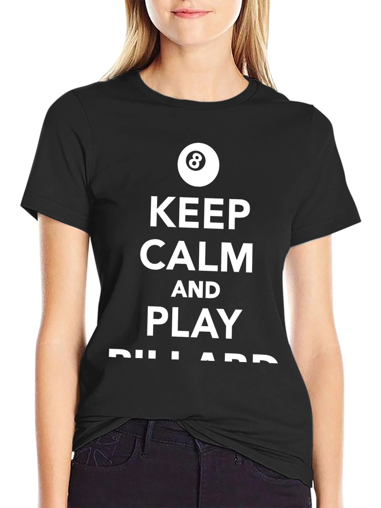 Keep Calm and Play Billiards T-Shirt - Black