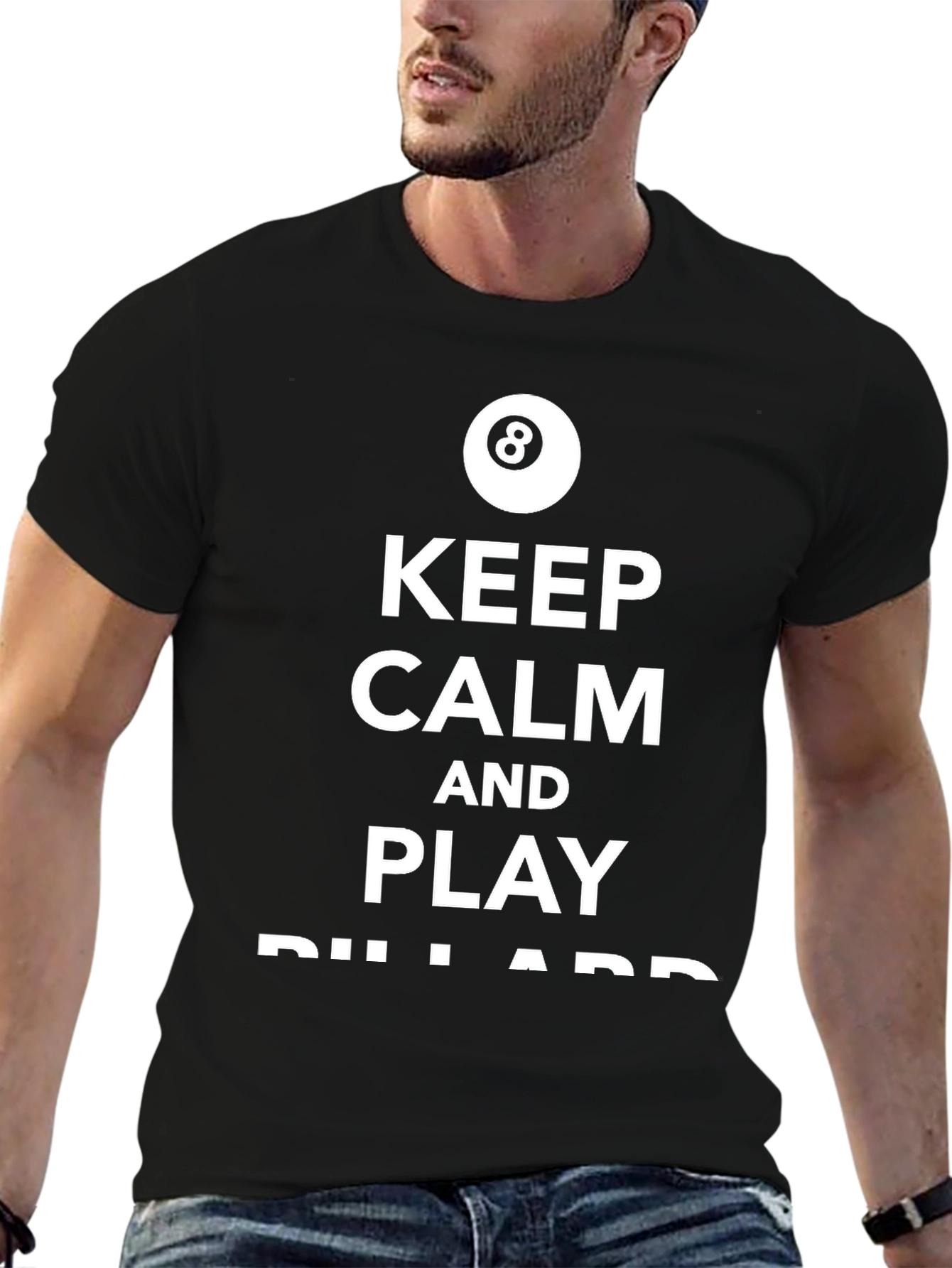Keep Calm and Play Billiards T-Shirt - Black