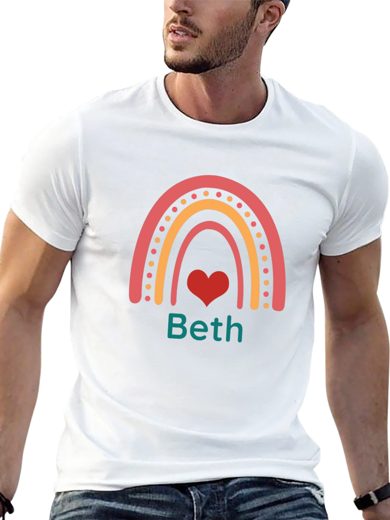Rainbow Heart Personalized Tee