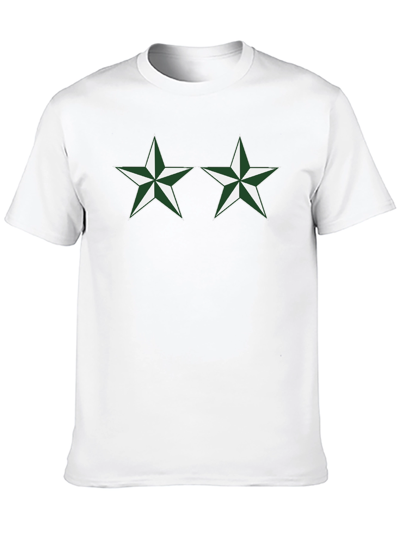 Black T-Shirt with Green Star Design