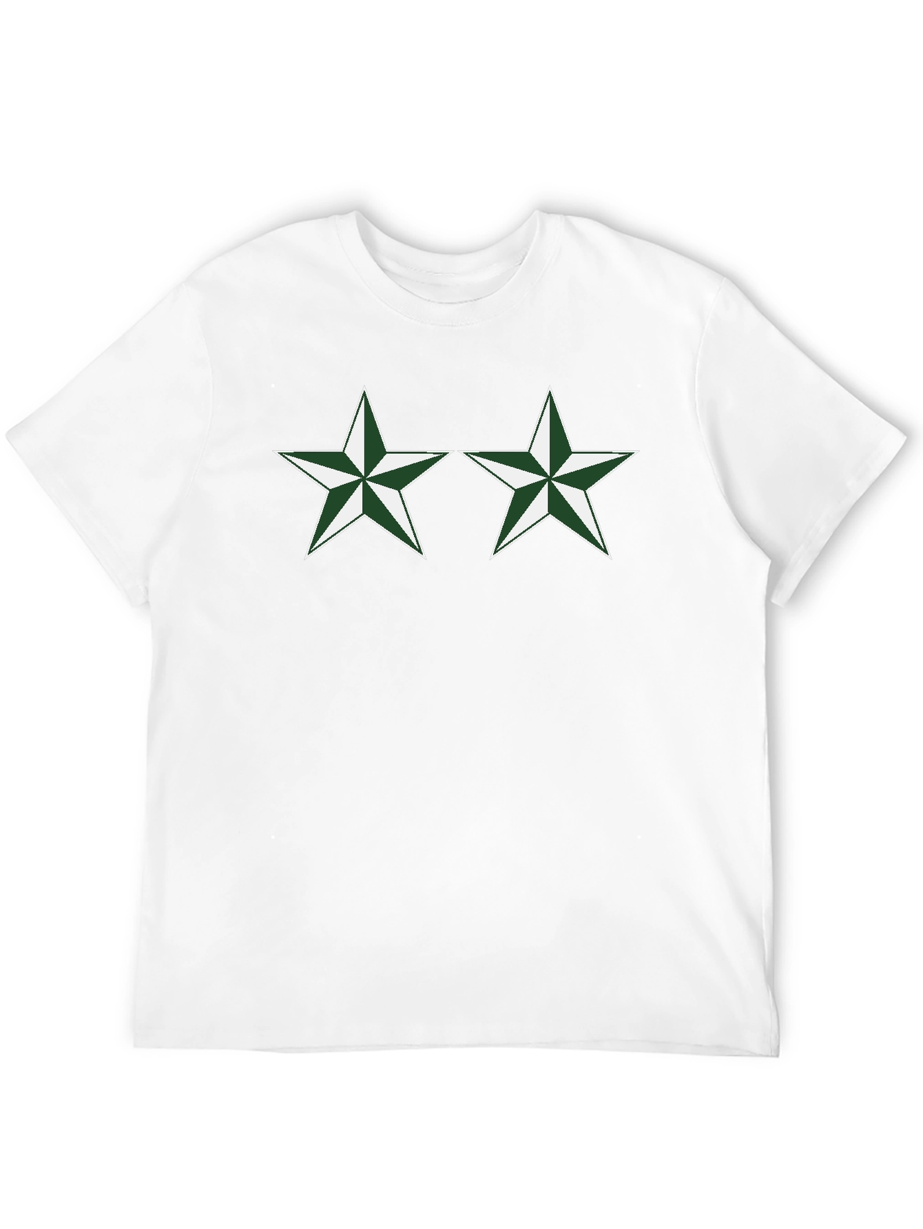 Black T-Shirt with Green Star Design
