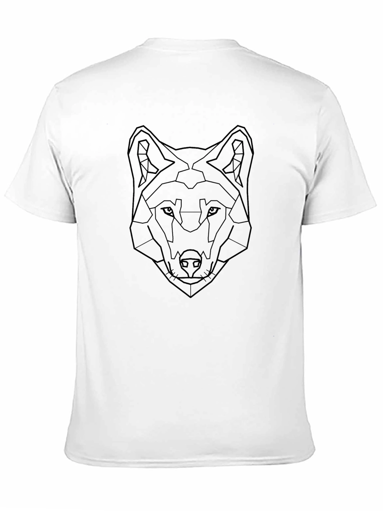 Geometric Wolf Graphic Black T-Shirt