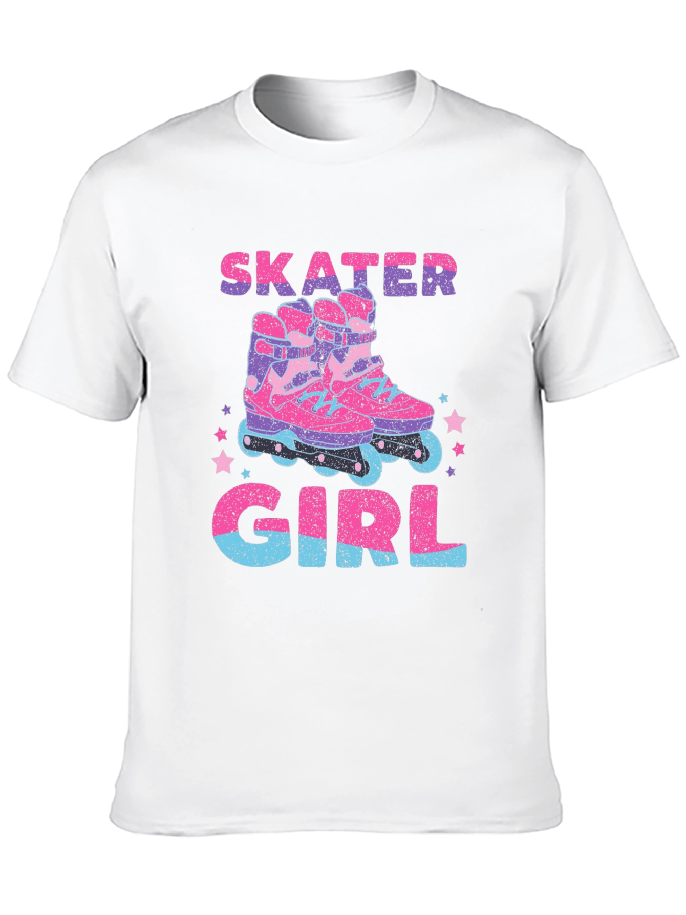 Skater Girl Graphic T-Shirt - Retro Roller Skate Design