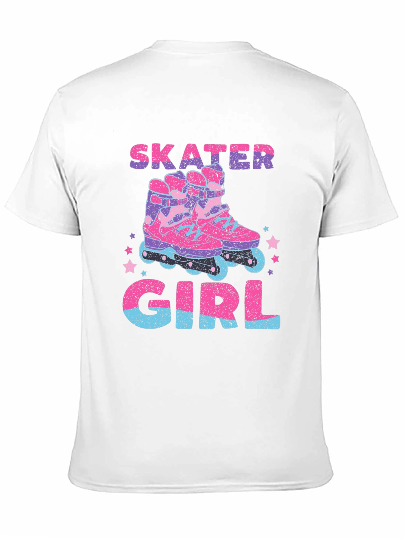 Skater Girl Graphic T-Shirt - Retro Roller Skate Design