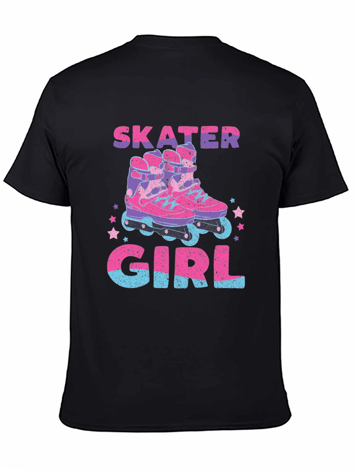 Skater Girl Graphic T-Shirt - Retro Roller Skate Design