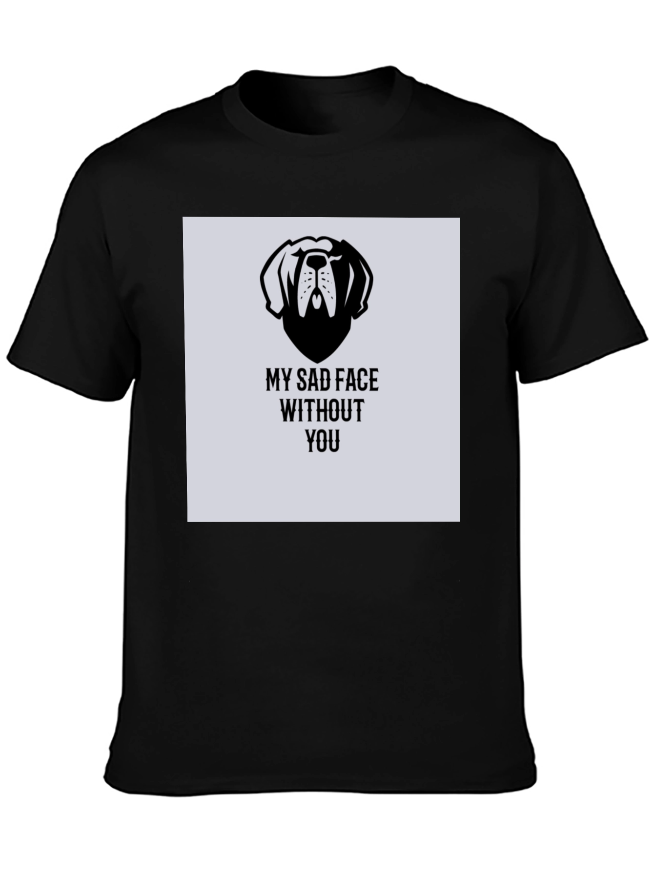 Sad Dog Graphic T-Shirt - Black