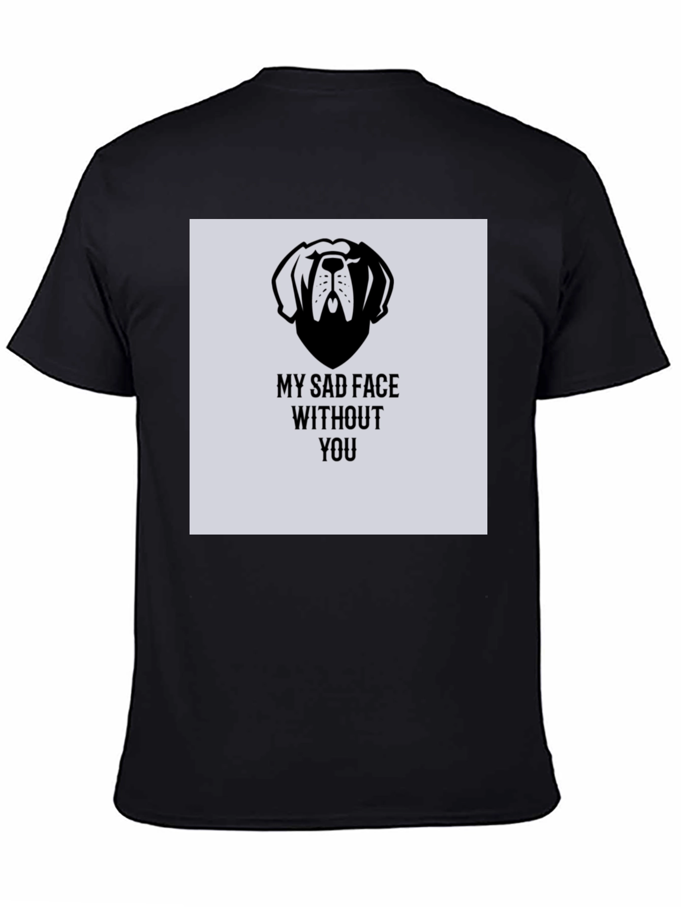 Sad Dog Graphic T-Shirt - Black