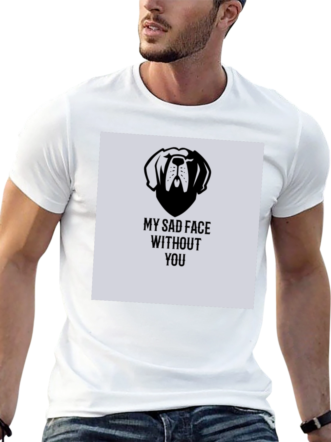 Sad Dog Graphic T-Shirt - Black
