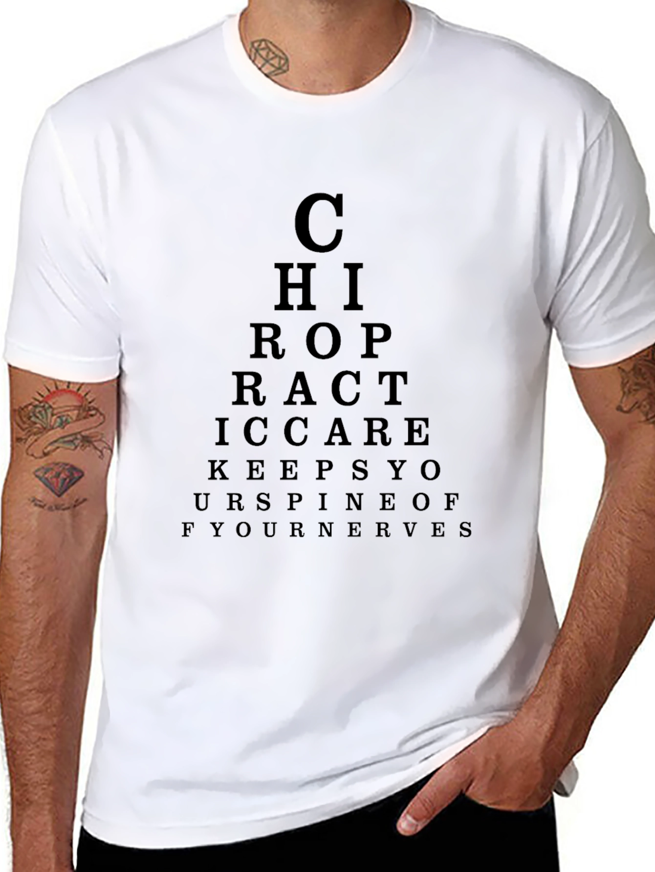 Chiropractor Eye Chart T-Shirt - Funny Chiropractic Tee