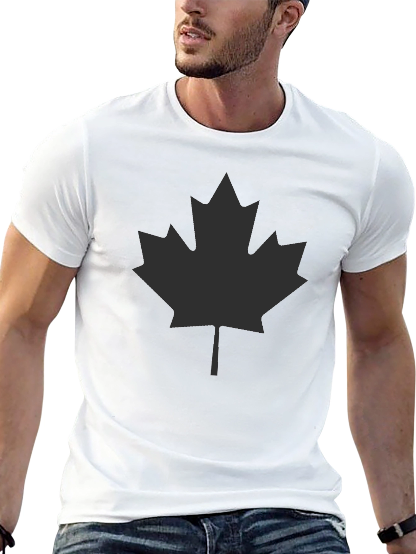 Maple Leaf Graphic Tee - Black Casual Shirt