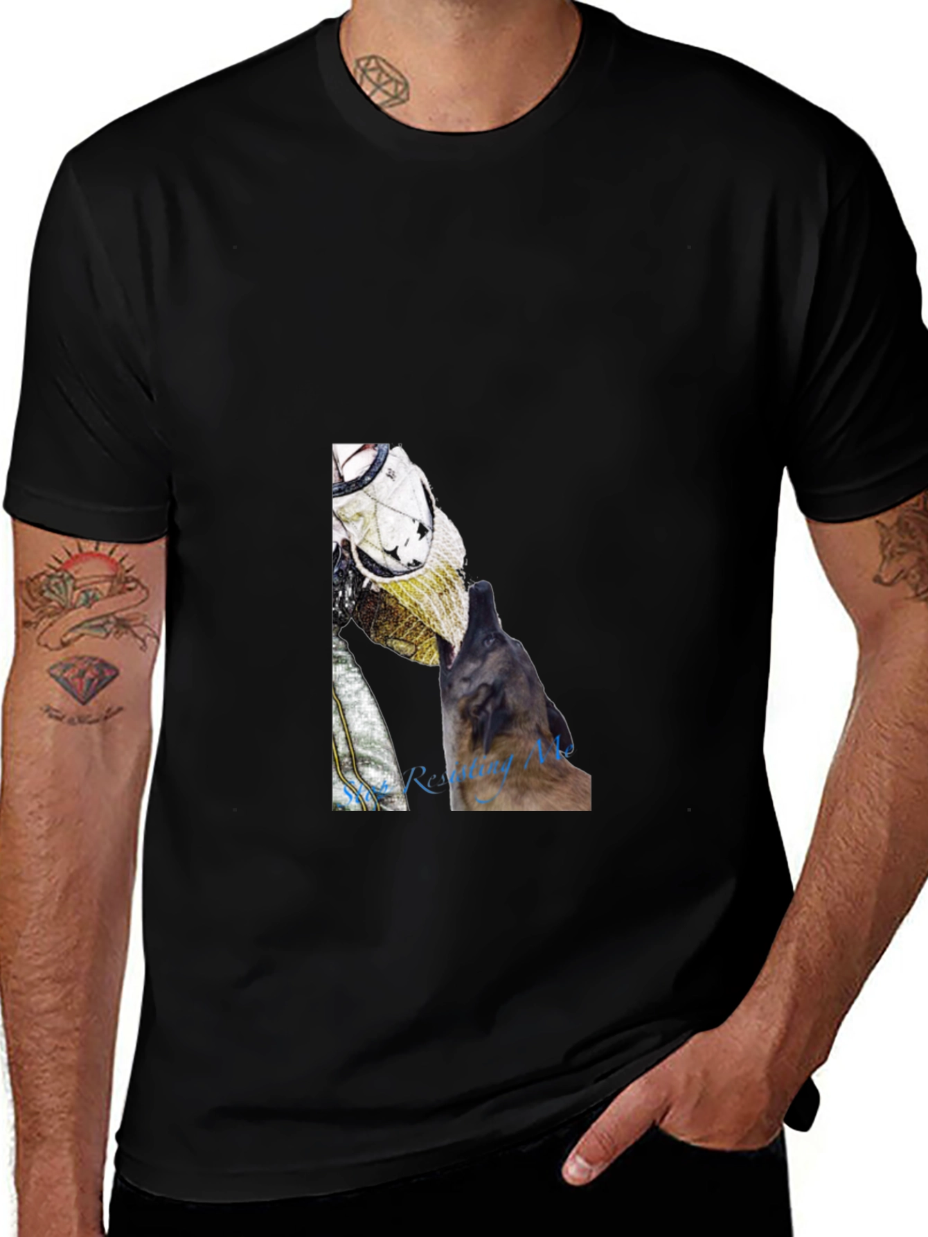 Astronaut Dog Graphic Tee - Black