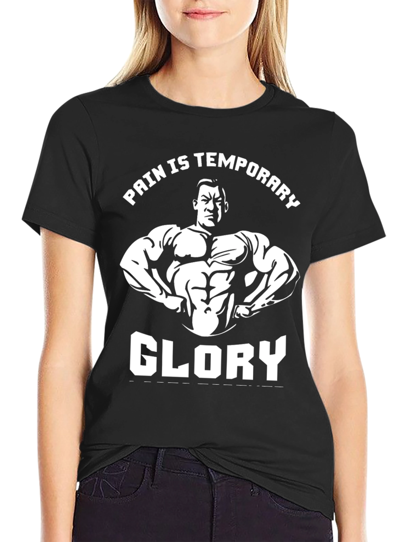 Pain is Temporary Glory Black Graphic T-Shirt
