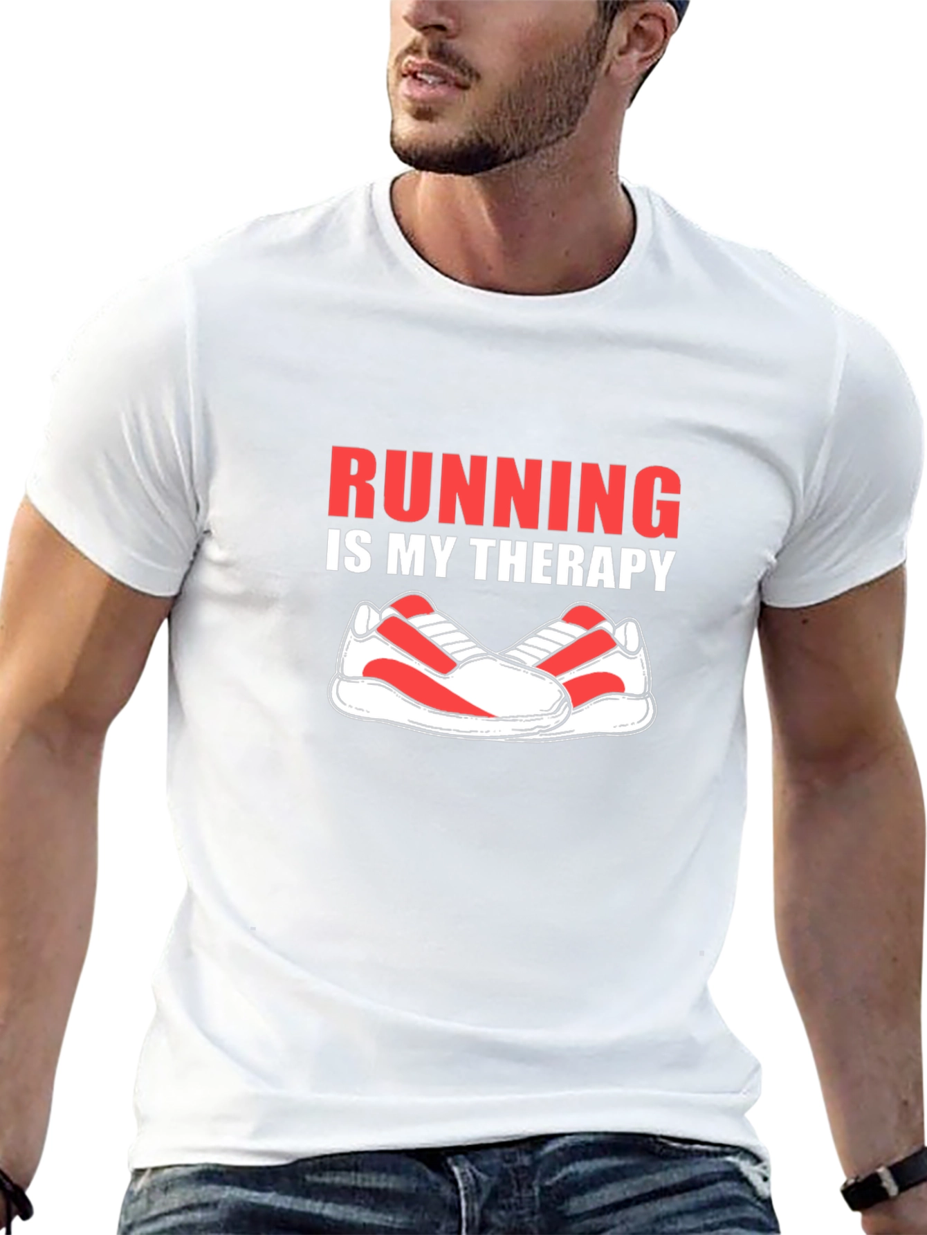 Running is My Therapy Graphic Tee - Black