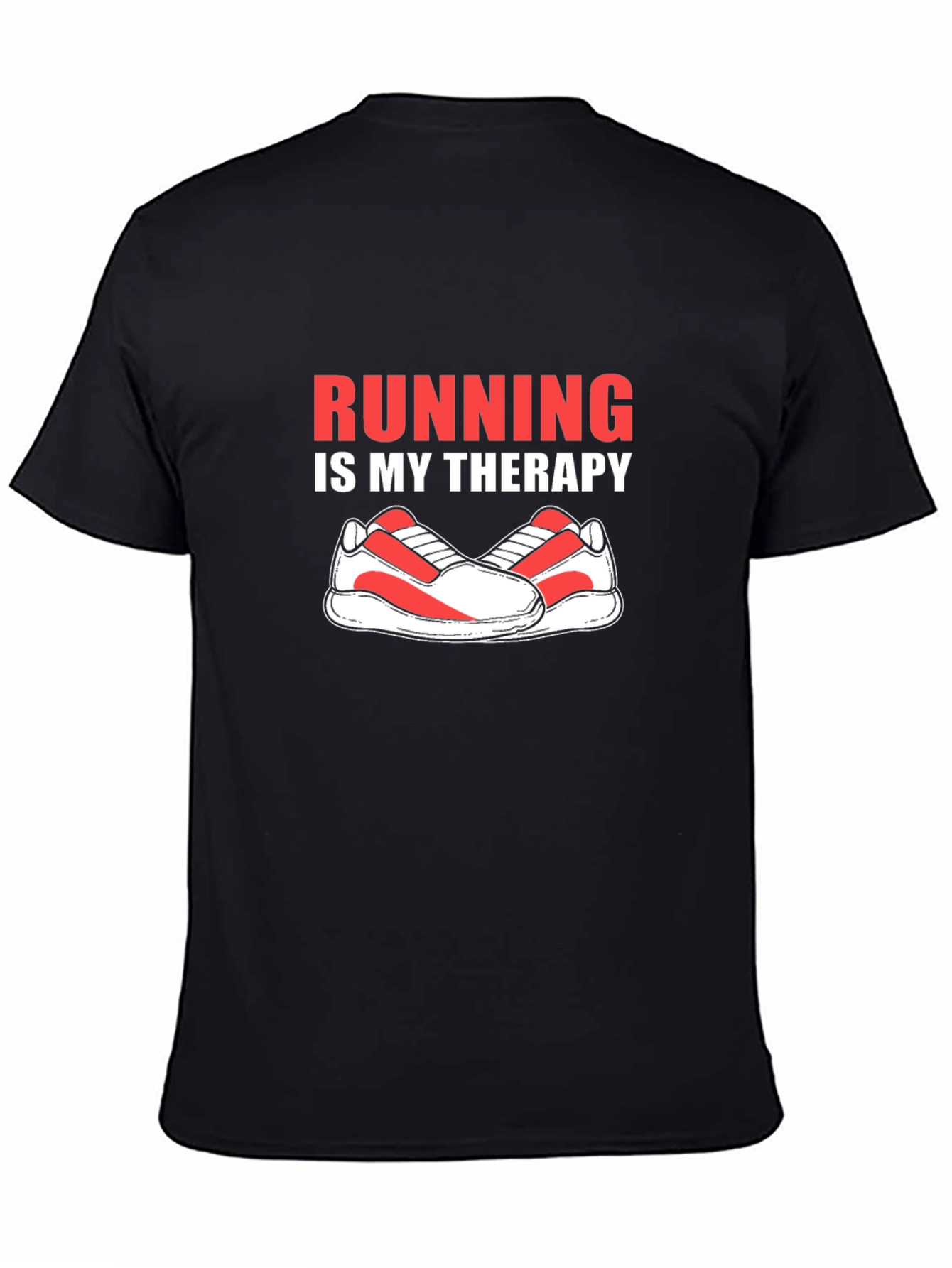 Running is My Therapy Graphic Tee - Black