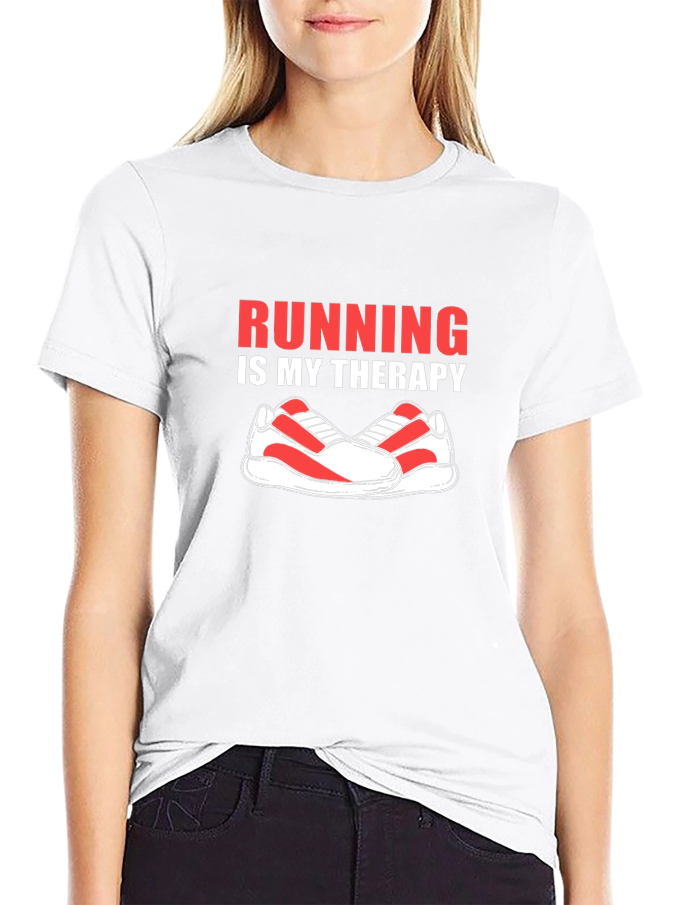 Running is My Therapy Graphic Tee - Black