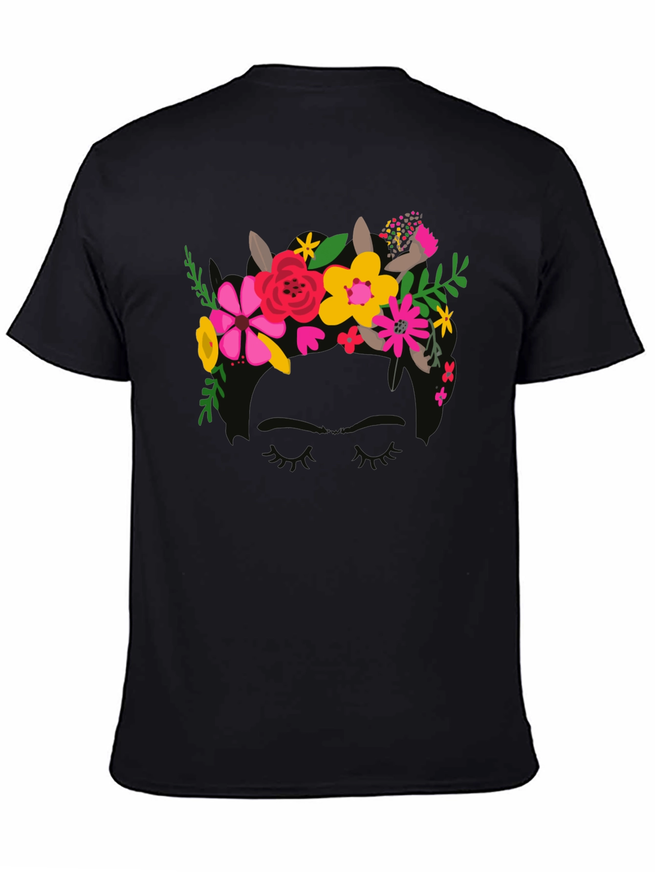 Floral Crown Graphic Black Tee