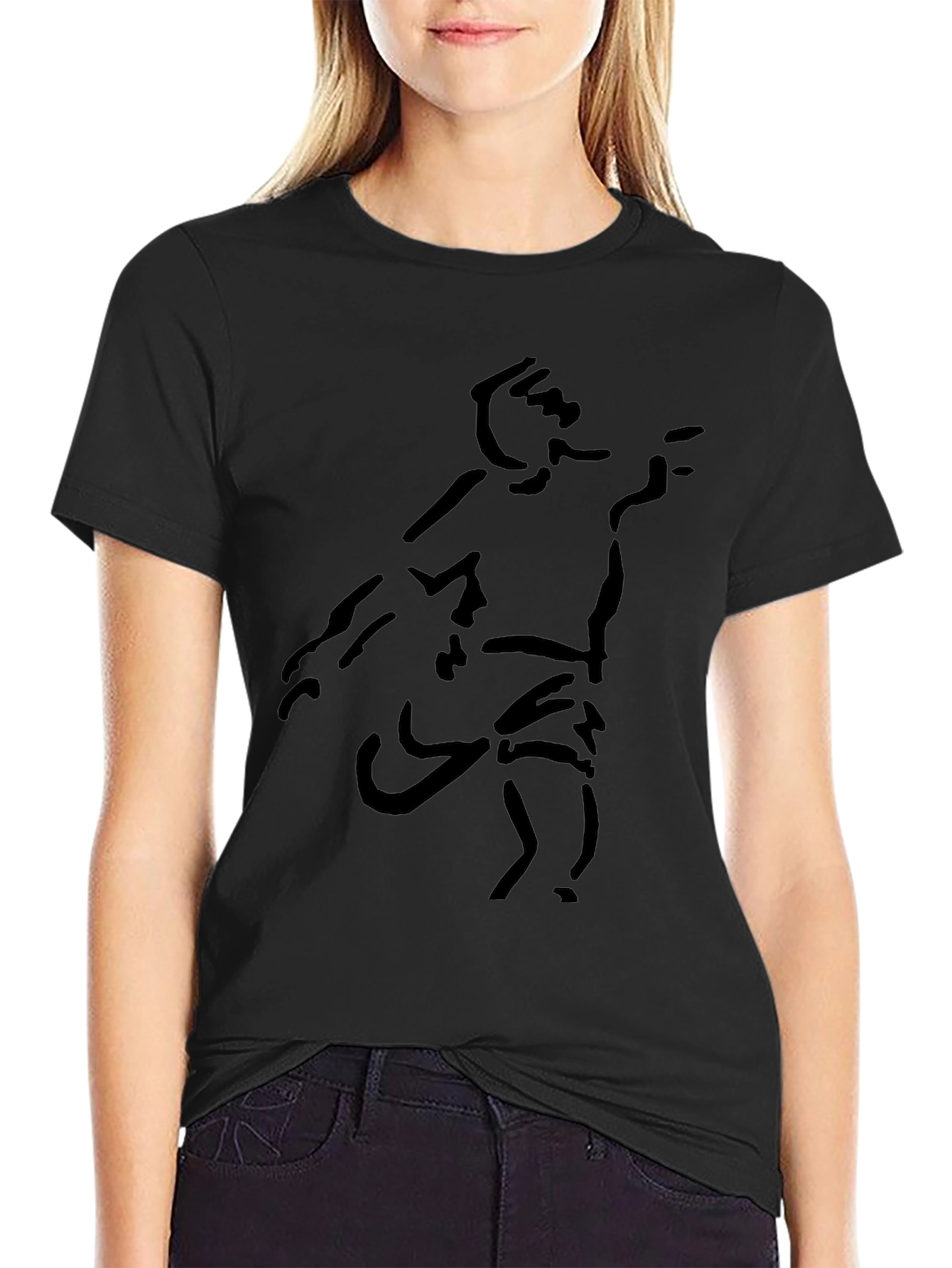 Abstract Figure Black Tee