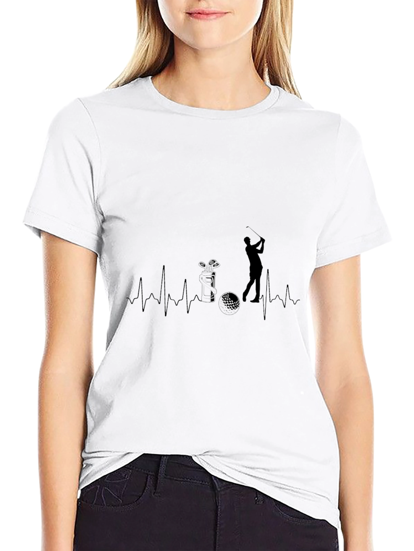 Golf Heartbeat T-Shirt - Golfer Gift