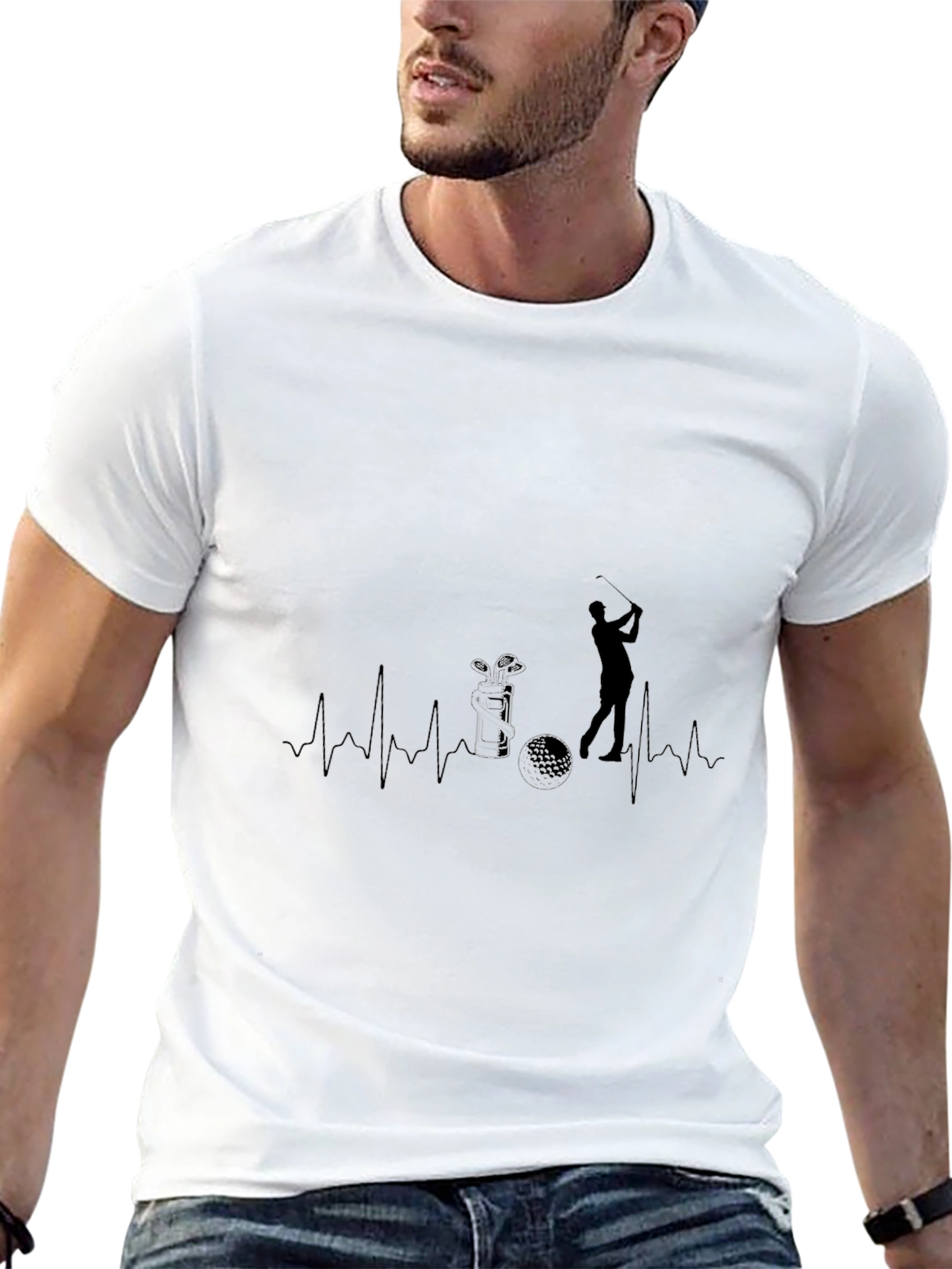Golf Heartbeat T-Shirt - Golfer Gift