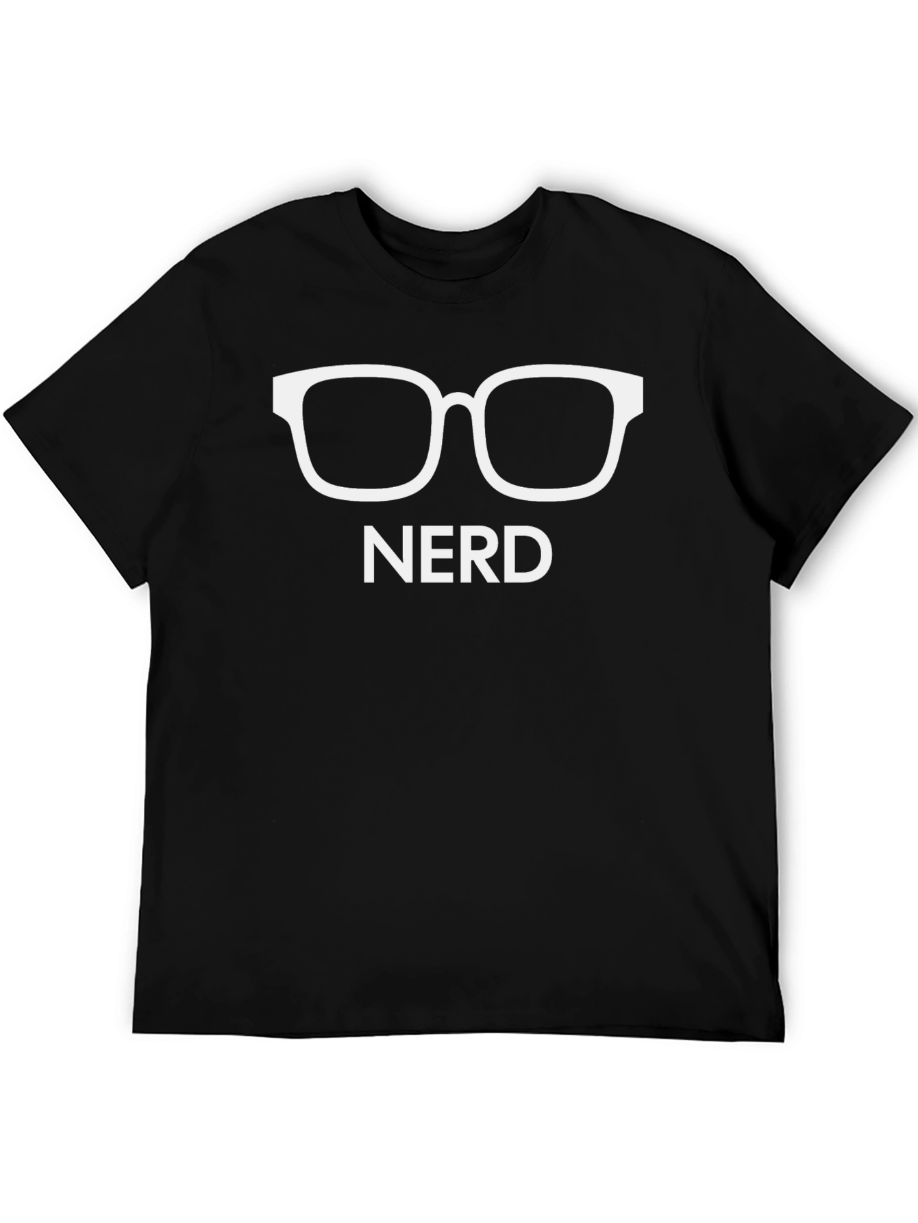 Nerd Glasses T-Shirt - Black Crew Neck Tee