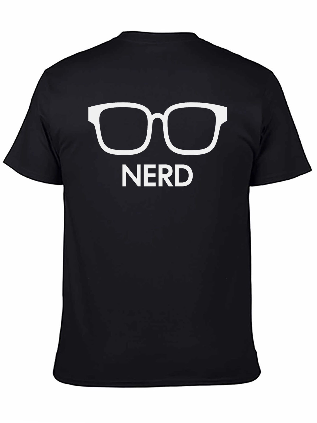 Nerd Glasses T-Shirt - Black Crew Neck Tee