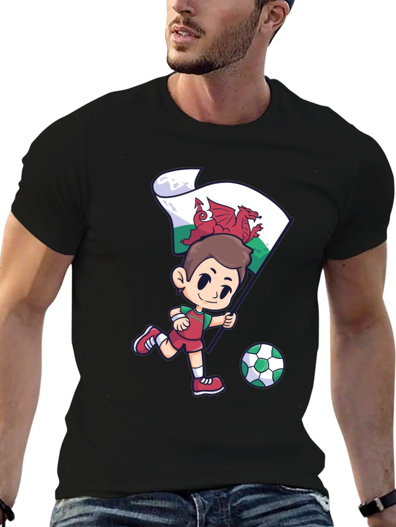 Wales Football Fan T-Shirt - Dragon Soccer