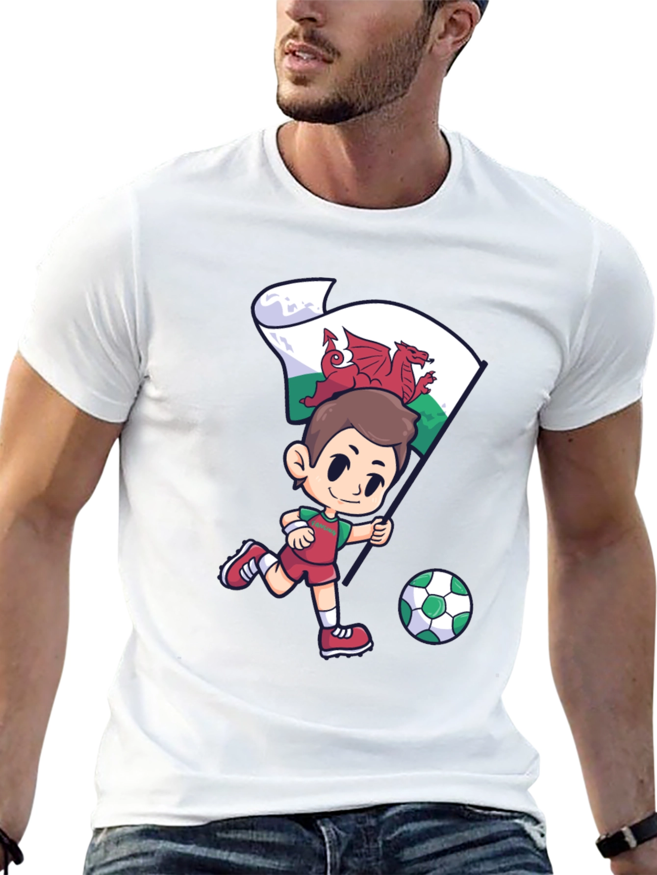 Wales Football Fan T-Shirt - Dragon Soccer