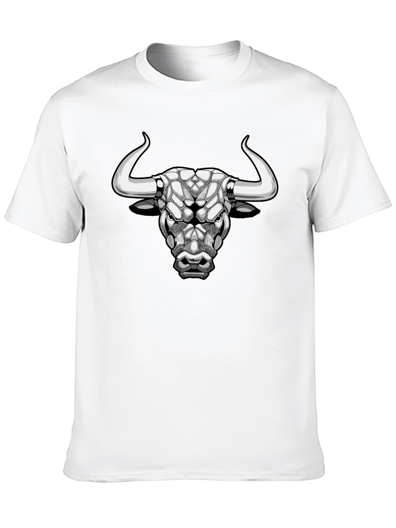Geometric Bull Head Black T-Shirt