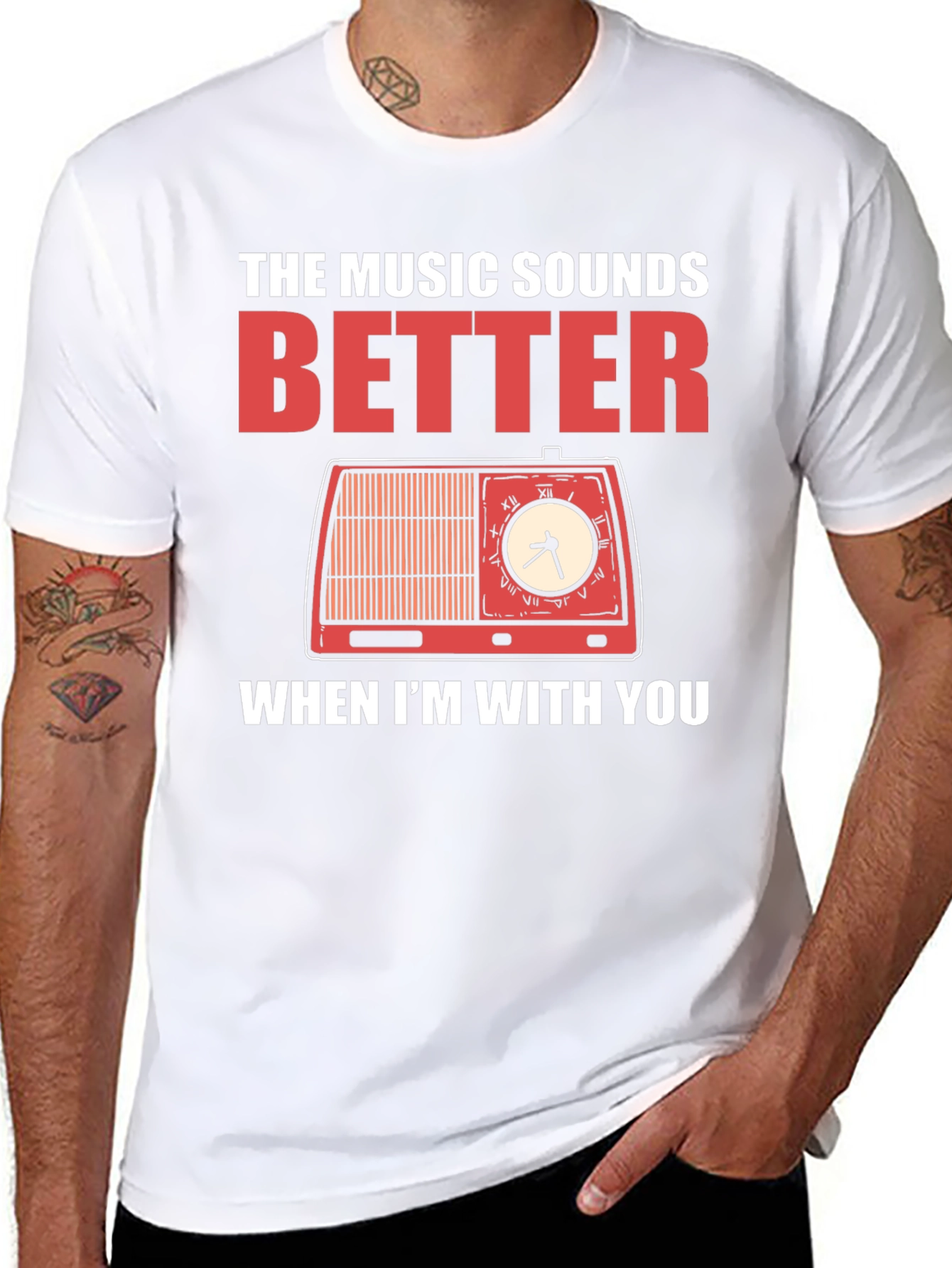 The Music Sounds Better T-Shirt Retro Radio Design