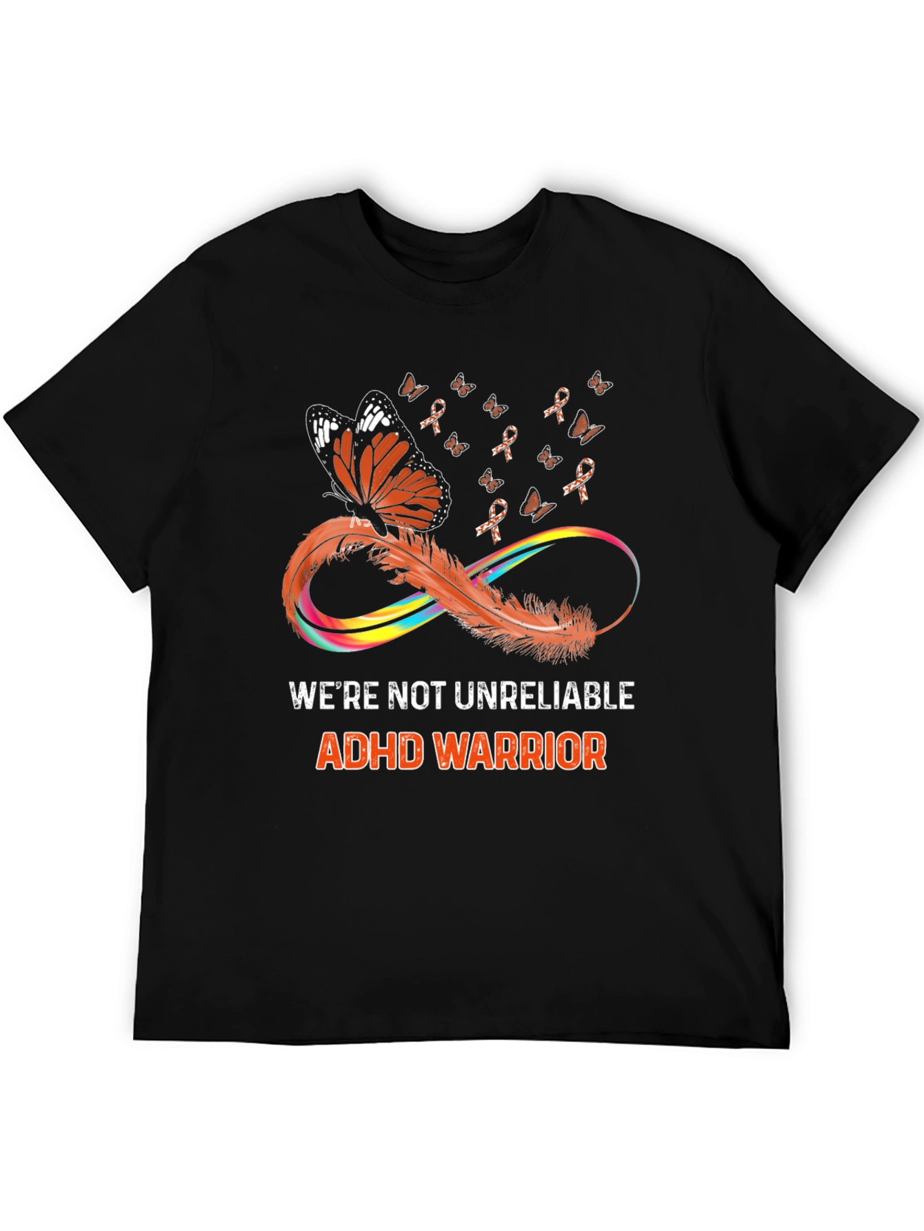 ADHD Warrior T-Shirt Butterfly Infinity Ribbon Design