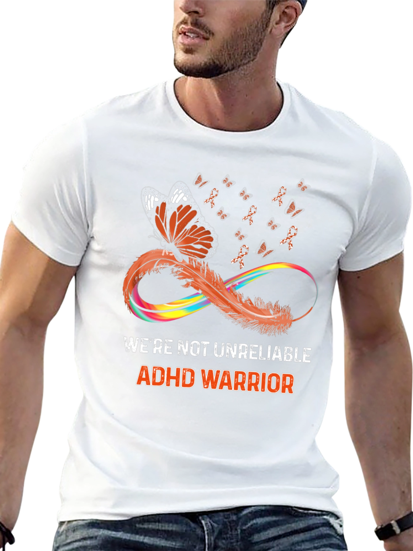 ADHD Warrior T-Shirt Butterfly Infinity Ribbon Design