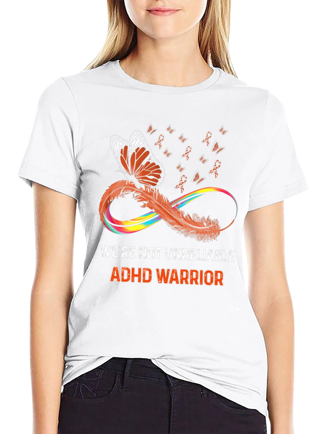 ADHD Warrior T-Shirt Butterfly Infinity Ribbon Design