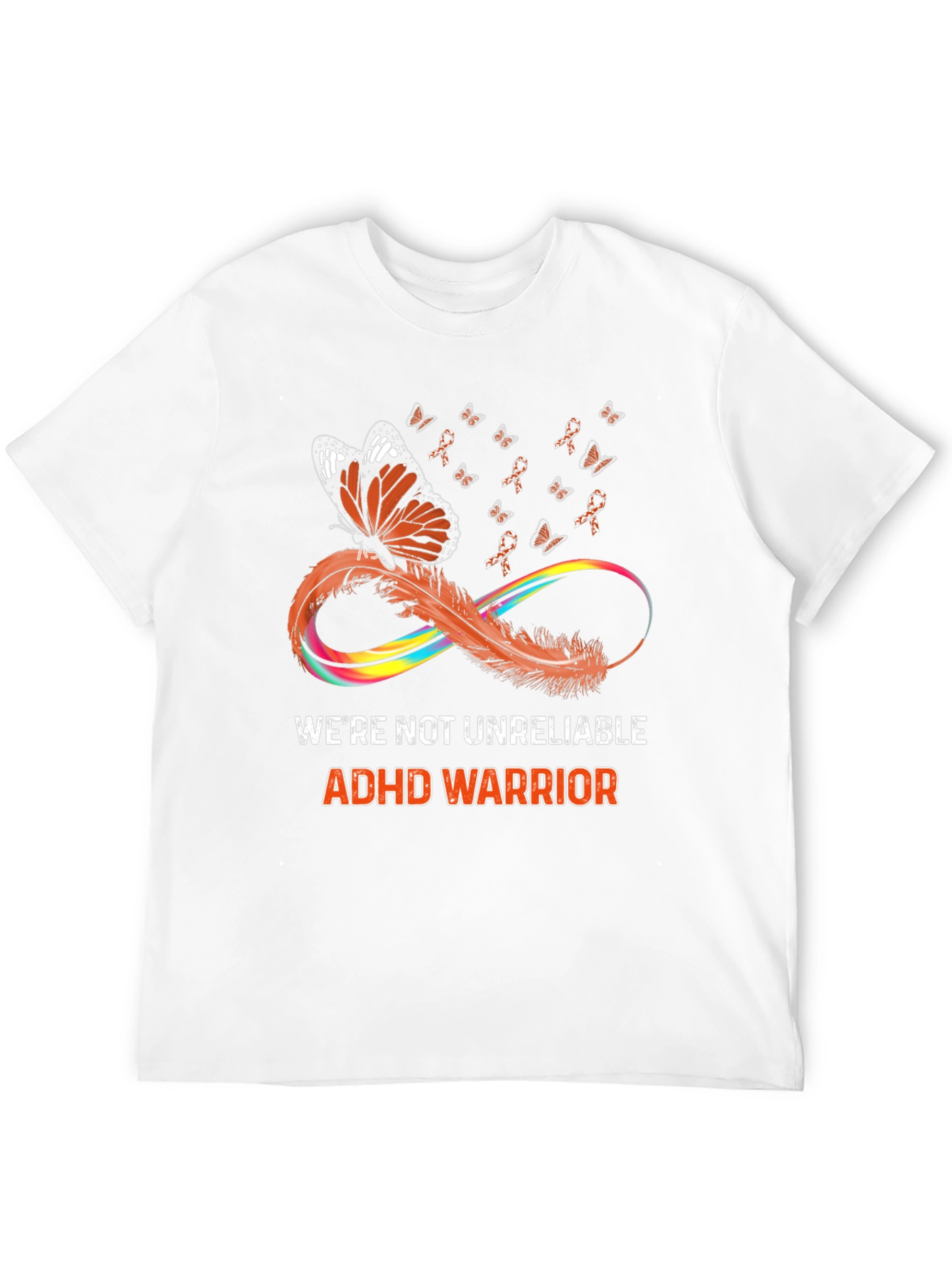 ADHD Warrior T-Shirt Butterfly Infinity Ribbon Design
